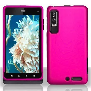 Hard Rubberized Case For Motorola Droid 3 XT862 - Pink • $8.75