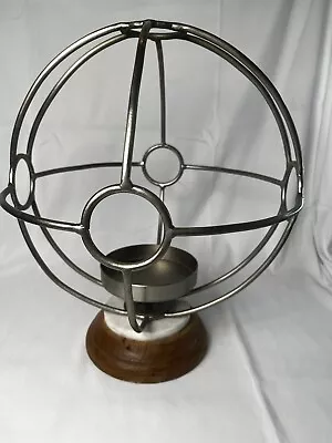 Modernist Sculpture Round Globe Candle Holder Marble Base Large Brutalist • $19.58