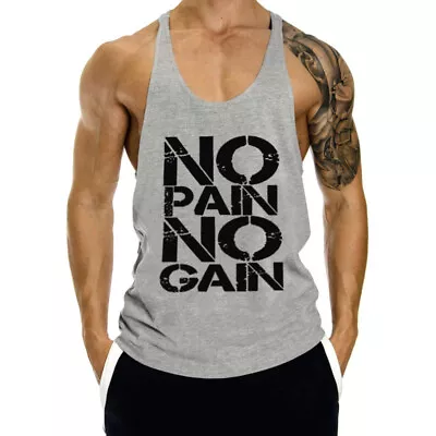 Men Sleeveless Workout Tank Top Gym Fitness Muscle Bodybuilding Y-Back Tank Top • $9.65