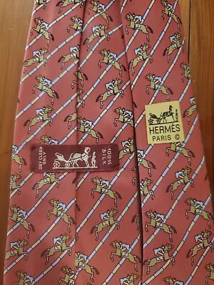 Hermes 7385 Pa Equestrian Horse & Rider 58 X 3 3/8 Silk Tie New • $127.97