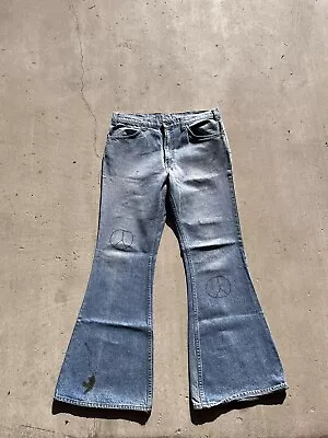 Vintage 70s Men's Levi's 684 Orange Tab Big Bell Bottom Jeans 32x30 • $190