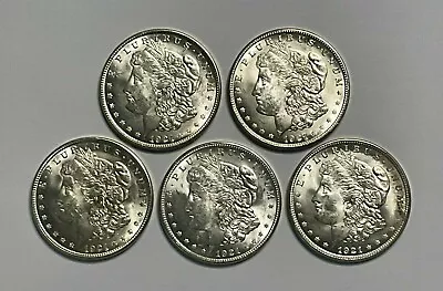 Lot Of 5 AU 1921-P $1 Morgan Silver Dollars In Vinyl Flips • $179.95