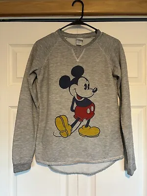  Disney Parks Women’s Sweatshirt Micky Mouse Long Sleeve Gray Size  XS • $6.99