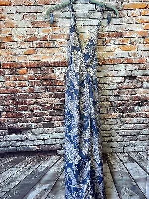 Blue Paisley Mustard Seed Faux Wrap Dress Womens Size Xs • $16.81