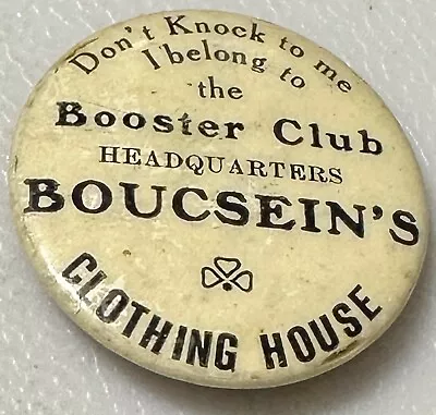 Vintage Boucsein’s Clothing House Booster Club The Meek Co Pin Pinback Button • $34.99