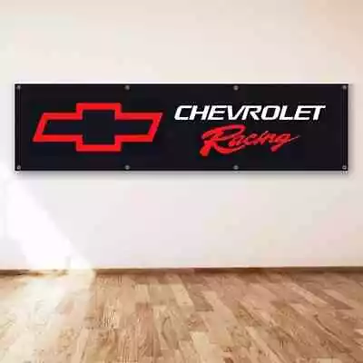 $14.97 • Buy Chevrolet Racing Banner 2x8Ft Flag Chevy Car Truck Show Garage Wall Workshop US
