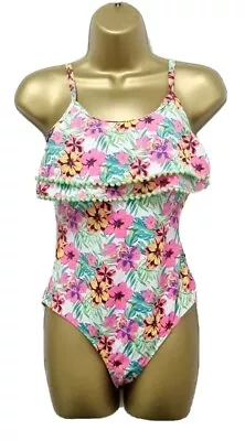 Primark Strappy Floral Mint Bobble Swimsuit Size 12 • £8