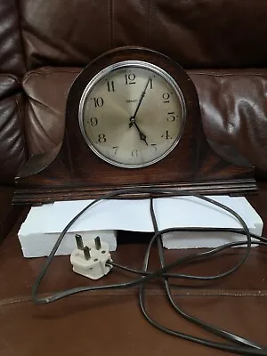 Antique Art Deco Mantle Clock Napoleon Hat Mains Electric Ferranti Movement . • £35