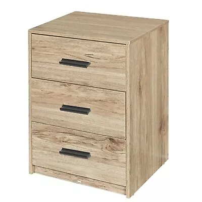 3 Drawer Wooden Bedroom Bedside Cabinet Furniture Storage Nightstand Side Table • £34.99