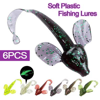 $7.10 • Buy 6X Soft Plastic Fishing Lure Tackle Paddle TAIL FLATHEAD Bream Bass Cod Lures AU