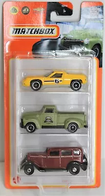 New Matchbox Metal 3 Pack Cars Coffee Cruisers 2 1972 Lotus Europa Chevy 2020 • $22.50