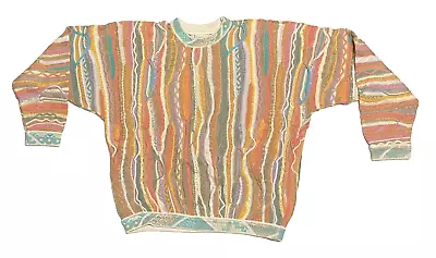 Vintage COOGI Australia Multicolor Textured Pullover Sweater Genuine XL Nice • $199.99