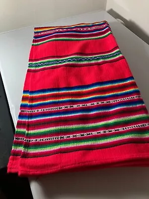 Colorful Mexican Or South American Serape Type Fabric 42x42  • $29.99