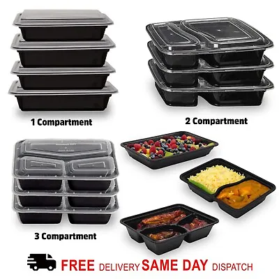 Meal Prep Food Containers With Lids Microwave Safe Takeaway Lunch Storage Boxes • £5.99