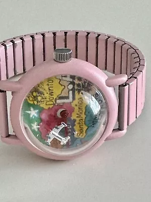 1980's Vintage TALI Bubble Watch - Hollywood California Travel Map Plane Theme • $20