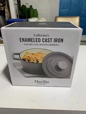 Martha Stewart Collector's Enameled Cast Iron 2 Quarts Round Casserole(Gray) • $40