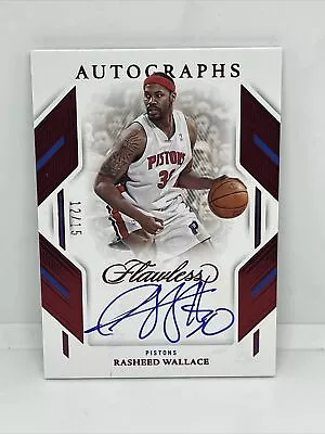 2023 Panini Flawless Basketball Rasheed Wallace Auto 12/15 • $50.54