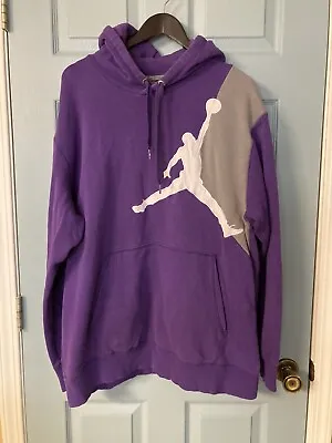 Mens Vintage Nike Jumpman Michael Jordan Purple/White/Gray Hoodie Size XL • $75