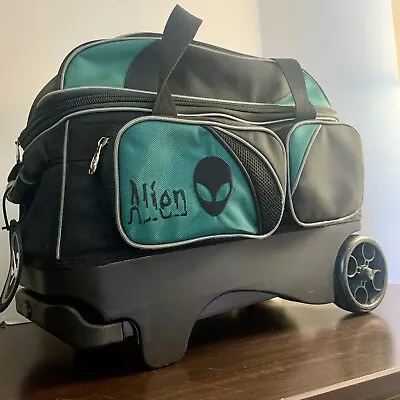 Elite Alien Double Roller 2 Ball Bowling Bag With Wheels | Large Pockets • $79.99