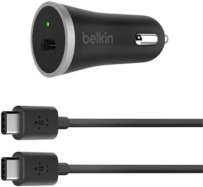 Belkin 15W USB-C Car Charger + USB-C Cable Black - CLEARANCE SALE • $14