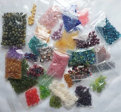 Jewelry Making Supply Crafts Random Mixed Czech Pressed Glass Bead Lot Over 1lb  • $48