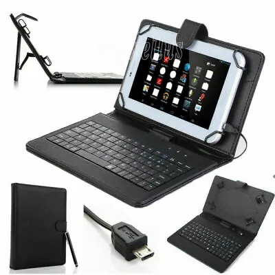 $14.59 • Buy Black For 7.0  -8.0  Inch Tablet PU LeatherStand Case Cover With USB Keyboard US