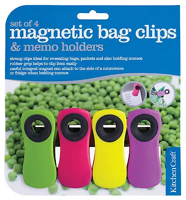 KitchenCraft Set Of 4 Magnetic Memo Clips • £7.50