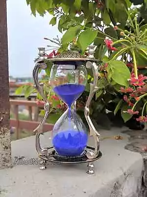 Vintage Brass Hour Glass Sand Timer Old Sand Clock Sand Timer Home Office Decor • $39