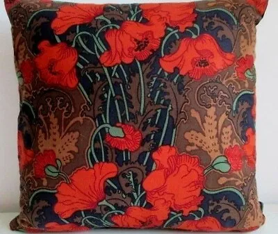 Liberty Vintage Rare Clementina Red Cotton & Black Velvet Fabric Cushion Cover  • £27.50