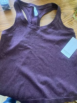 Athleta Momentum Seamless Breathable Stretch Purple Sparkle Tank Top NWT Medium • $25