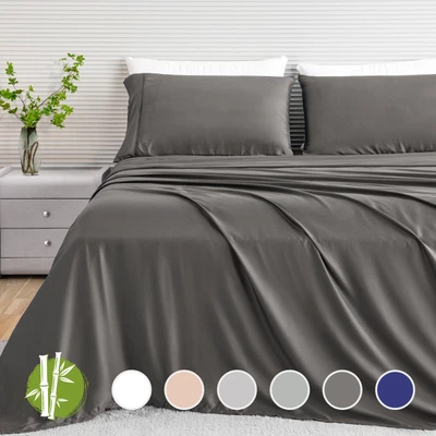 $65.55 • Buy 4Pcs 100% Cooling Bamboo Sheet Set Luxury Comfort Soft High Quality Sheet Set AU