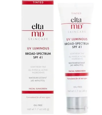 EltaMD UV Luminous Broad-Spectrum SPF 41  1.7 Oz / 48 G New In Box EXP 1/2024 • $17.99