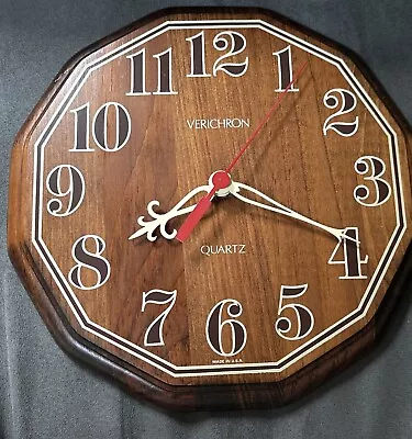 Vintage VERICHRON 10.5  Battery Operated Wall Clock Quartz Movement Working • $14.99