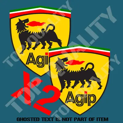AGIP MOTOR OIL Decal Sticker X2 Vintage Petroleana Hot Rod Decals Stickers • $5.50