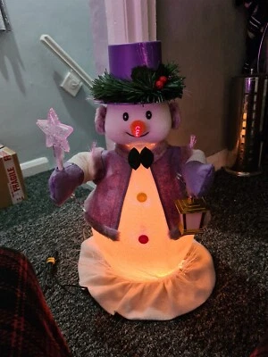£44.99 • Buy Vintage Fibre Optic Christmas/colour Changing Snowman 20 /51cm Fully Working.#1