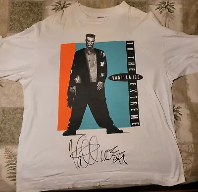 Vanilla Ice AUTOGRAPHED Vintage 1991 Concert Shirt - Signed In Tulsa OK 1999 XL • $50