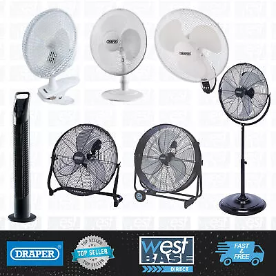 Cooling Fan Desk Pedestal Tower Floor Drum Oscillating Stand Home Office • £56.99