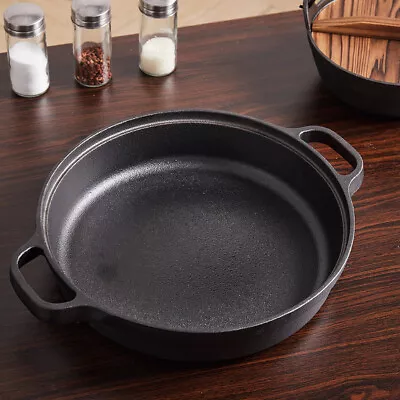 £25.95 • Buy Pre-Seasoned Cast Iron Skillet Frying Pan Oven Safe Grill Cookware 30/32/35cm