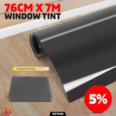 $15 • Buy 76cm X 7m Car Home Window Tint Film VLT 5% Black Roll Window Tinting Tools Kit