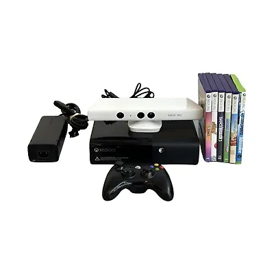 Microsoft Xbox 360 Slim E 4GB Bundle | Console Controller Cords 6 Kinect Game • $139.99