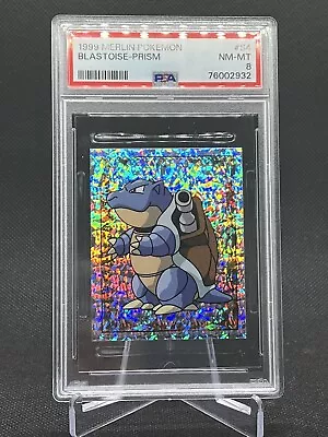 1999 Topps Pokémon Blastoise Prism Holo Merlin PSA 8 Rare Sticker 90s Vintage • $10.50