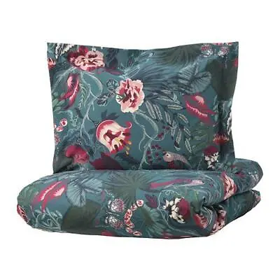 Ikea King Size Fildendron Duvet Quilt Cover 2 Pillow Cases Set Kingsize Bird • £70