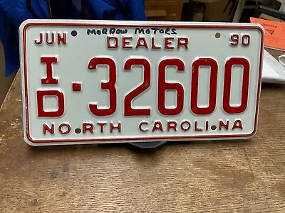 License Plate Tag Vintage North Carolina NC Dealer ID 32600 1990 Rustic USA • $9.25