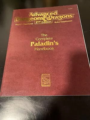 The Complete Paladin's Handbook AD&D 2nd Ed TSR Players Handbook Vintage • $49