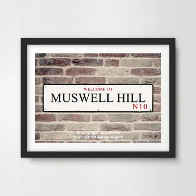 MUSWELL HILL N10 London Postcode Area ART PRINT Poster A4 A3 A2 Borough Sign  • £24.99