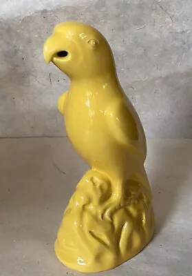 MINTONS ENGLAND MAJOLICA PARROT SIGNED ANTIQUE- Lemon Yellow- MONOCHROME C.1895 • $219