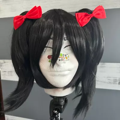 Medium Short Black Twintail Two Ponytail Cosplay Wig Love Live Nico Yazawa • $20