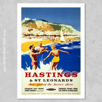 £3.50 • Buy BR Hastings & St Leonards Poster #5 - Railway Posters, Retro Vintage Travel P...