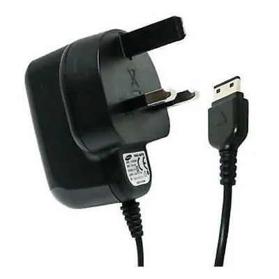 UK 3 Pin Wall Mains Charger For SAMSUNG GT-E1230 / GT-E2550 Monte Slider • £6.99