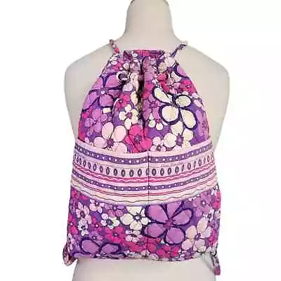 Vera Bradley Retired Petal Power Floral Drawstring Pockets Quilted Backsack Bag  • $18.99